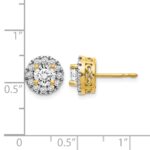 14k 1/2 carat Diamond (Holds 2-6.5mm Stones) Semi-mount Halo Stud Earrings - Image 4