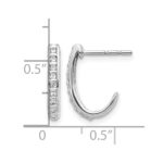 14k White Gold 1/5 carat Lab Grown Diamond VS/SI+ G+ Complete J-Hoop Post Earrings - Image 4