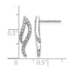 14k White Gold 1/4 carat Diamond Wave Post Earrings - Image 4