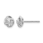 14k White Gold 1/8 carat Diamond Love Knot Post Earrings