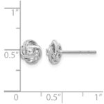 14k White Gold 1/8 carat Diamond Love Knot Post Earrings - Image 2