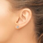 14k White Gold Diamond Star Post Earrings - Image 3