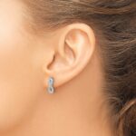 14k White Gold Diamond Infinity Earrings - Image 3