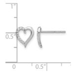 14k White Gold Diamond Heart Earrings - Image 4