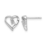 14k White Gold Fancy Diamond Heart Earring Mountings