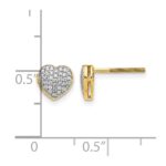 14k Diamond Heart Screw Back Post Earrings - Image 4