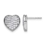 14k White Gold 1/2ct. Diamond Heart Post Earrings