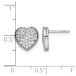 14k White Gold 1/2ct. Diamond Heart Post Earrings - Image 3
