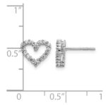 14k White Gold Diamond Heart Earrings - Image 2