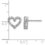 10k White Gold 1/2 carat Lab Grown Diamond VS/SI+ G+ Complete Heart Post Earrings - Image 4