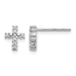 14k White Gold 1/10 carat Lab Grown Diamond VS/SI+ G+ Cross Post Earrings