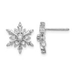 14k White Gold 1/6 carat Lab Grown Diamond VS/SI+ G+ Complete Snowflake Post Earrings
