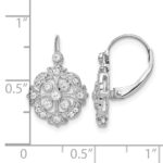 14k White Gold 1/3 carat Diamond Vintage-style Leverback Earrings - Image 2