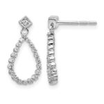 14k White Gold 1/4 carat Diamond Teardrop Dangle Post Earrings