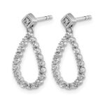 14k White Gold 1/4 carat Lab Grown Diamond VS/SI+ G+ Complete Dangle Teardrop Post Earrings - Image 2