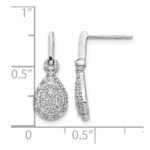 14k White Gold 1/6 carat Diamond Teardrop Dangle Post Earrings - Image 4