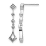 14k White Gold 1/10 carat Diamond Vintage-style Dangle Post Earrings