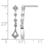 14k White Gold 1/10 carat Diamond Vintage-style Dangle Post Earrings - Image 4