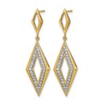 14k Polished 3/8 carat Diamond Fancy Dangle Post Earrings - Image 2