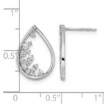 14k White Gold 1/3 carat Diamond Teardrop Post Earrings - Image 4