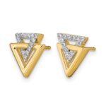 14k Polished 1/10 carat Diamond Double Triangle Post Earrings - Image 2