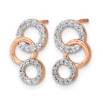 14k Rose Gold 1/4 carat Diamond Circles Post Earrings - Image 2
