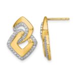 14k Polished 1/3 carat Diamond Fancy Shaped Post Earrings