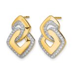 14k Polished 1/3 carat Diamond Fancy Shaped Post Earrings - Image 2
