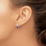 14k White Gold Amethyst and Diamond Earrings - Image 3