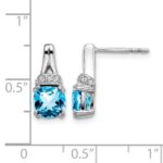 14k White Gold Blue Topaz and Diamond Earrings - Image 4