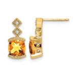 14k Citrine and Diamond Earrings