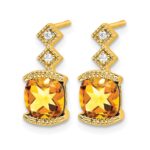 14k Citrine and Diamond Earrings - Image 2