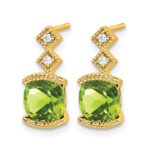 14k Peridot and Diamond Earrings - Image 2