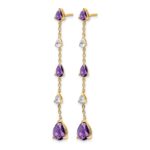 14k Amethyst and White Topaz Dangle Earrings - Image 2