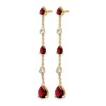 14k Garnet and White Topaz Dangle Earrings - Image 2