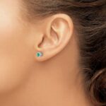 10k White Gold Emerald and Diamond Earrings - Image 3