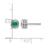 10k White Gold Emerald and Diamond Earrings - Image 4