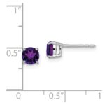 14k White Gold Round Amethyst Earrings - Image 4