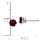 14k White Gold Round Garnet Earrings - Image 4