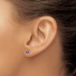 14k White Gold Trillion Amethyst Earrings - Image 3
