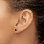 14k White Gold Trillion Garnet Earrings - Image 3