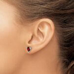 14k White Gold Pear Garnet and Diamond Earrings - Image 3