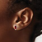14k White Gold Marquise Garnet and Diamond Earrings - Image 3