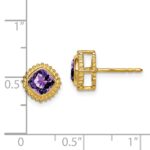 14k Cushion Amethyst Earrings - Image 2