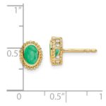 14k 5x3mm Oval Emerald Post Earrings - Image 4