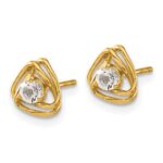 14k 1/5 carat Lab Grown Diamond VS/SI+ G+ Complete Knot Post Earrings - Image 2