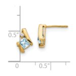 10k Yellow Gold Cushion Aquamarine and Diamond Earrings - Image 4