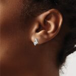 10k White Gold Cushion White Topaz and Diamond Earrings - Image 3