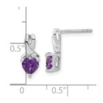 Sterling Silver Rhodium-plated Amethyst and Diamond Earrings - Image 4