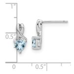 Sterling Silver Rhodium-plated Aquamarine and Diamond Earrings - Image 4